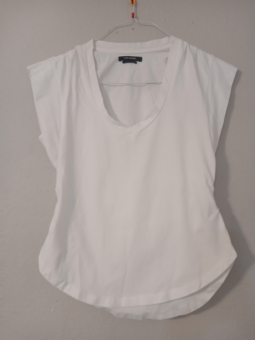 Isabel Marant White Scoop Neck Cap Sleeve Tank